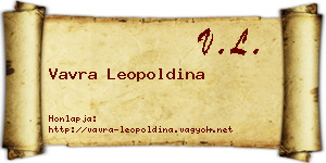 Vavra Leopoldina névjegykártya